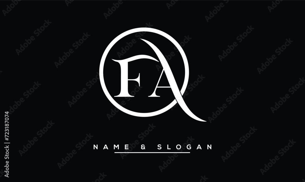 FA, AF, F, A Abstract Letters Logo Monogram FA, AF, F, A Abstract Letters Logo Monogram