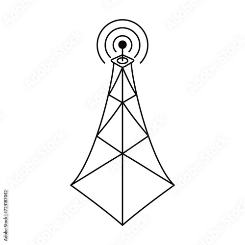 antenna tower icon design. telecommunication data network sign and symbol.
