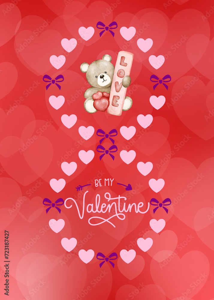 Valentine Day greeting in red Valentine Day greeting in red