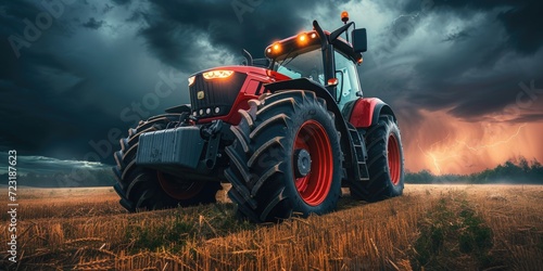 Shot of huge tractor with b...