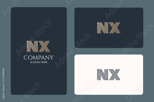 NX logo design vector image photo