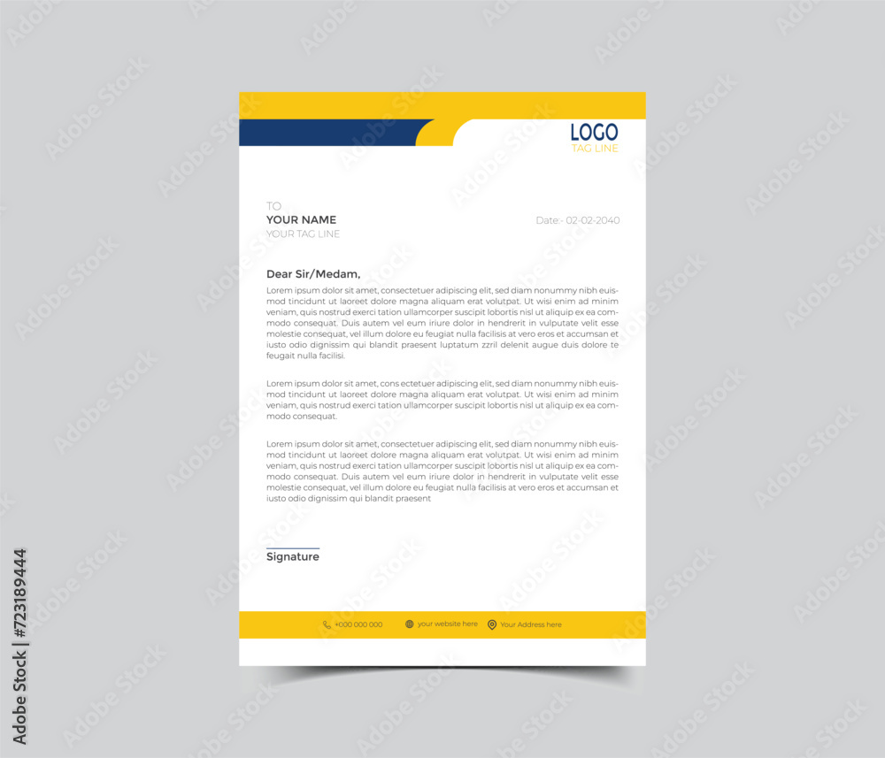 Obraz premium creative abstract professional corporate modern business letterhead design template