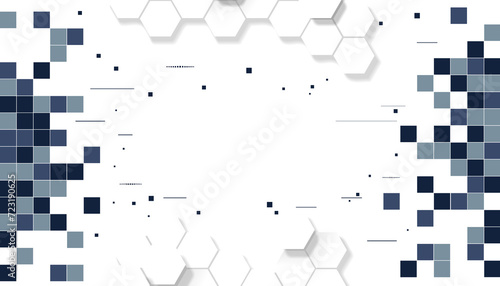 Background of geometric figures. Square, hexagon, lines. 