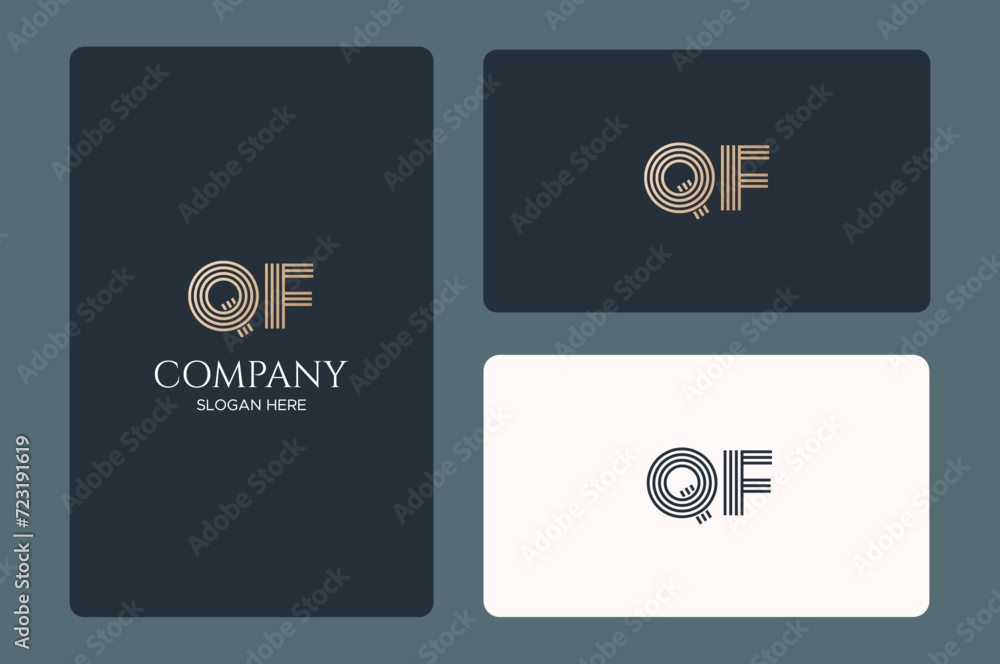 QF logo design vector image