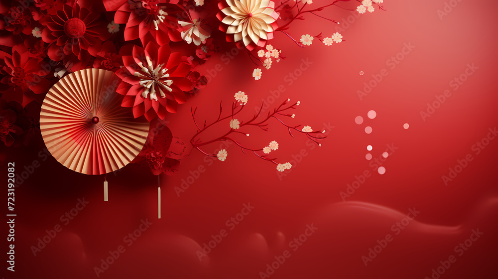 Obraz premium Chinese New Year background, red festive background