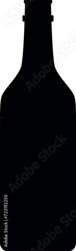Silhouette of Alcohol Glass Bottle Icon. Vector Illustration.