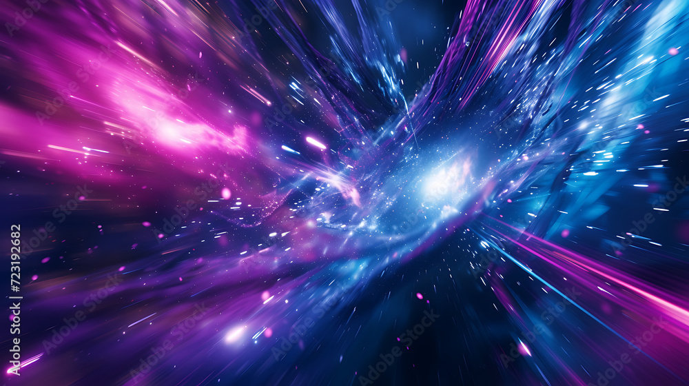 an abstract blue and purple light in motion in