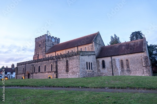 view of St Peters Church Petersfield Hampshire England at dusk