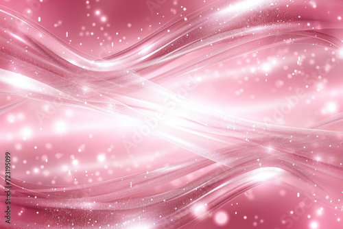 Pink luxury background with silver curve line and light effects decorations and bokeh.