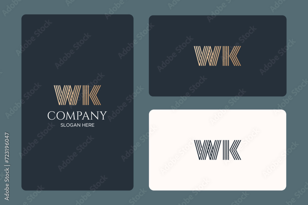 WK logo design vector image