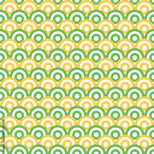 Abstract Overlap Circle Pattern. geometric seamless retro background.