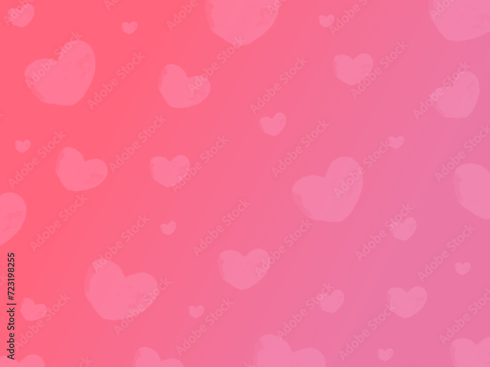 Light pink background with hearts
