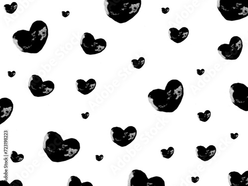 White background with black small hearts