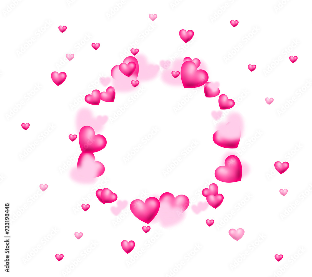 Circle from small pink hearts