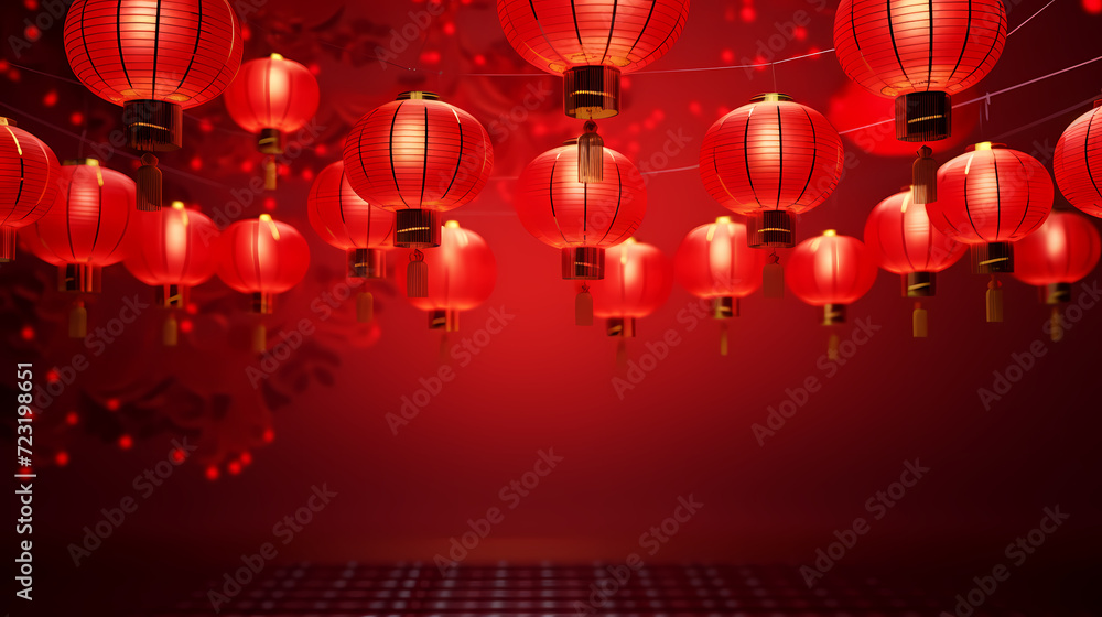 Chinese New Year background, Lunar New Year greeting card template with copy space Chinese New Year background, Lunar New Year greeting card template with copy space