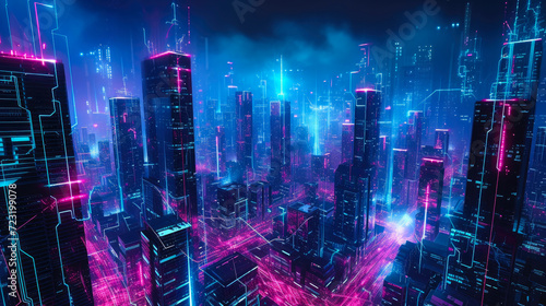 Byte City: Neon Threads of Digital Progress