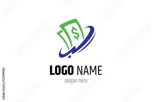 dollar bill design logo with splash effect suitable for financial, business and banking designs