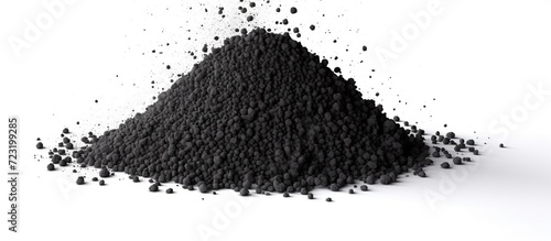 Pile Gunpowder (black powder) Isolated on white background