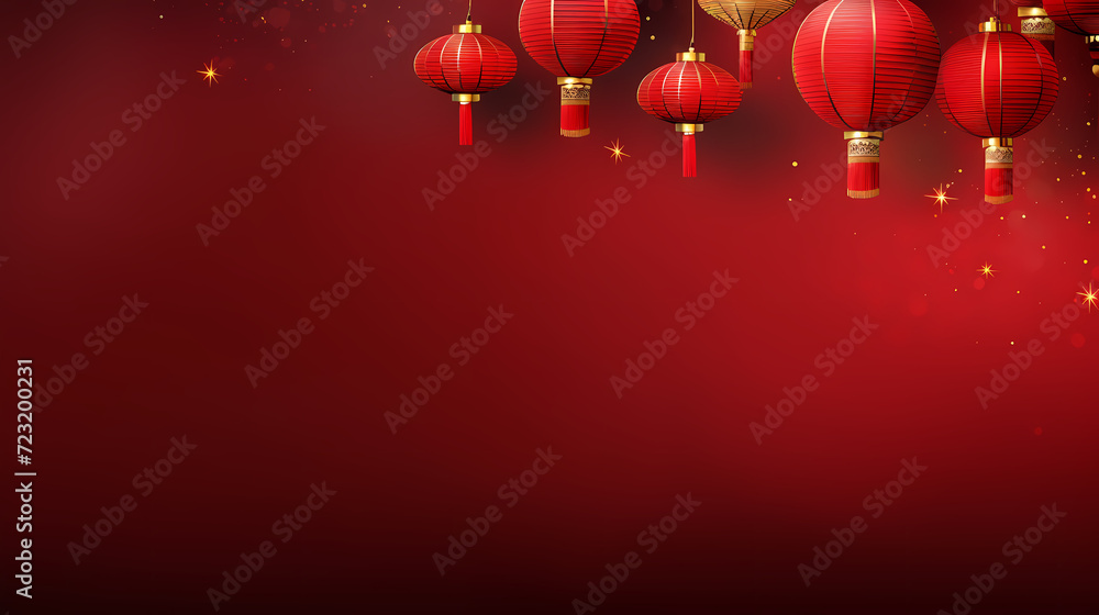 Chinese New Year background, Lunar New Year greeting card template with copy space Chinese New Year background, Lunar New Year greeting card template with copy space