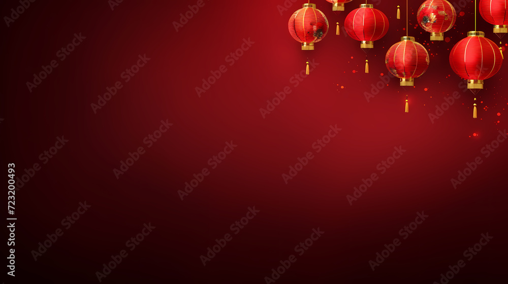 Chinese New Year background, Lunar New Year greeting card template with copy space Chinese New Year background, Lunar New Year greeting card template with copy space