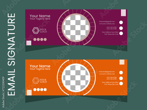 Colorful Email Signatures Template Vector Design. Professional Email Signature Template Modern and Minimal Layout.