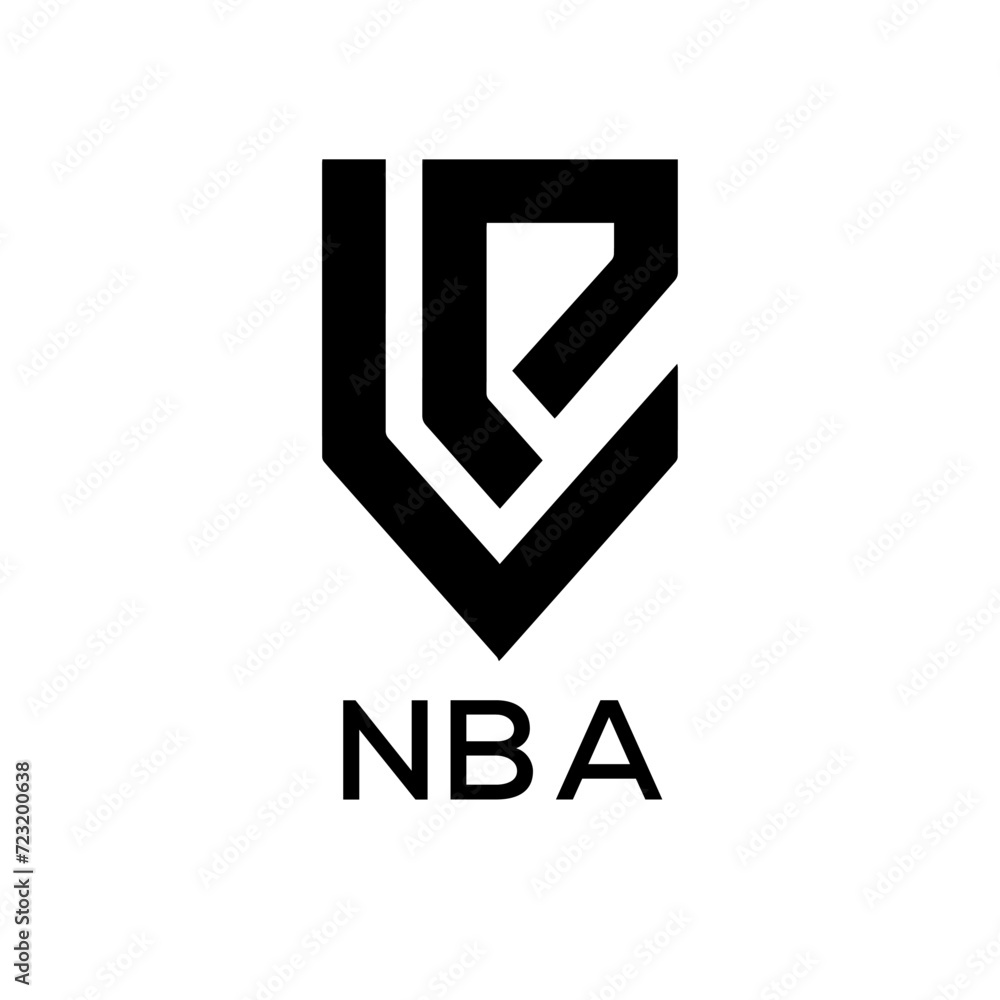 NBA Letter logo design template vector. NBA Business abstract connection vector logo. NBA icon circle logotype.
