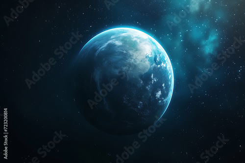 an image of a blue planet in space in © Dolphine