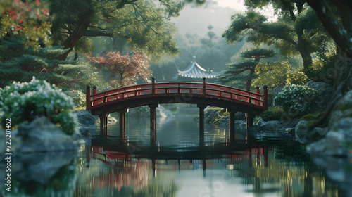 perfect symetry of a japanese garden photo