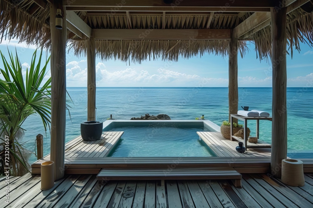 Luxurious overwater spa with holistic therapies and tranquil ocean views