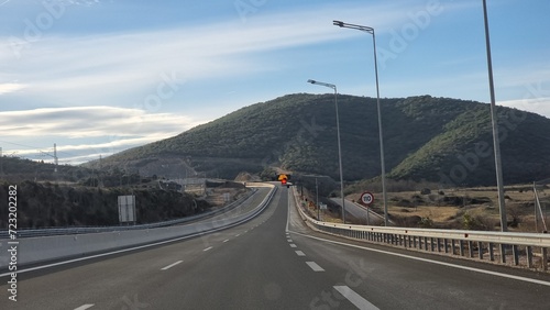 road  street highway greece trikala lamia cities highway photo