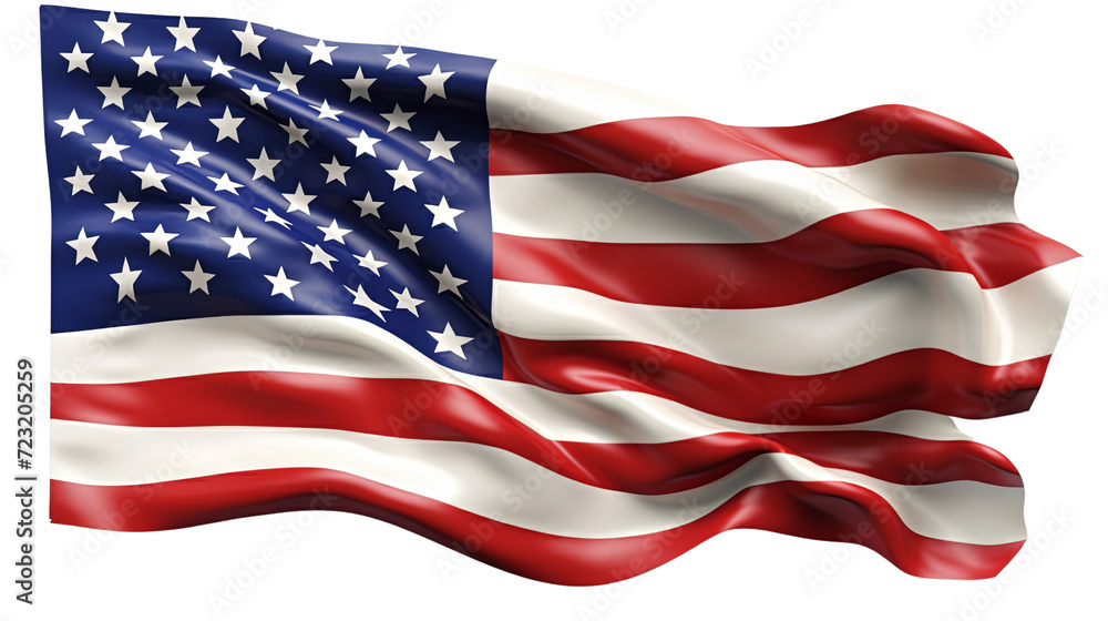 Obraz premium American Flag Isolated on Transparent Background PNG