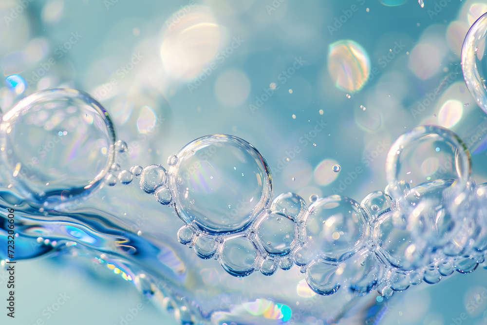 Bubbles in the water. Macro photo with shallow depth of field, Generative Ai Bubbles in the water. Macro photo with shallow depth of field, Generative Ai