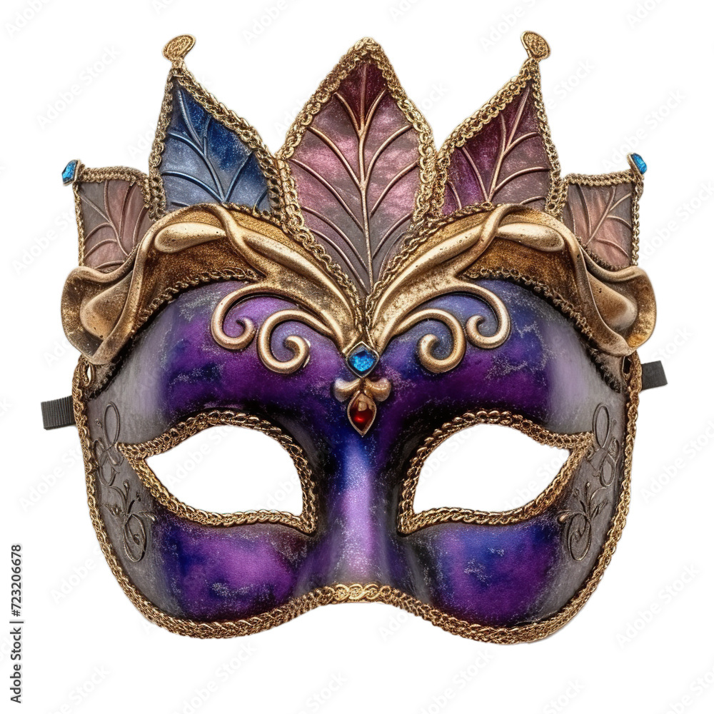 Venetian carnival mask isolated on a transparent background as PNG