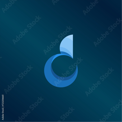 d letter information logo design
