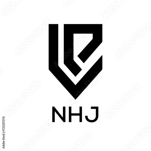 NHJ Letter logo design template vector. NHJ Business abstract connection vector logo. NHJ icon circle logotype.
