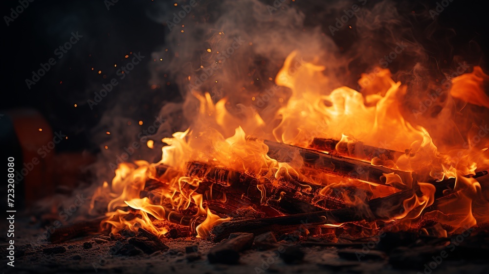 Detail of fire sparks isolated on black background. Detail of fire sparks isolated on black background.