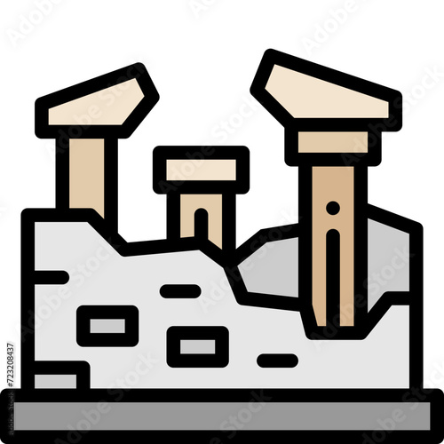 archaeological site filled outline icon