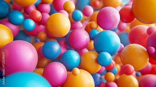 Assorted Vibrant Balloons Floating in the Air
