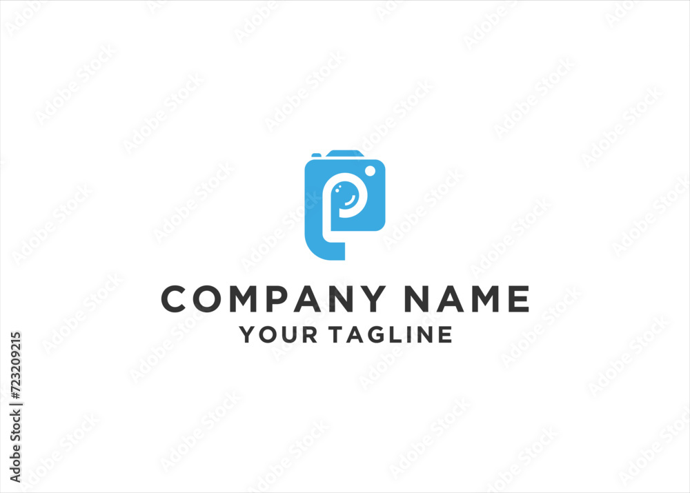 Initial P Camera logo design vector illustration Initial P Camera logo design vector illustration