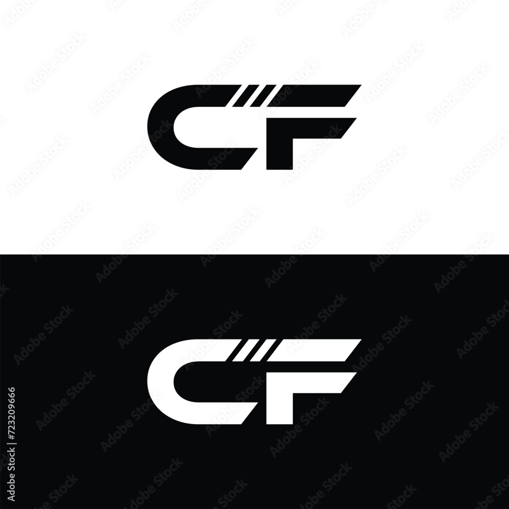 Letter CF logo design template vector Letter CF logo design template vector