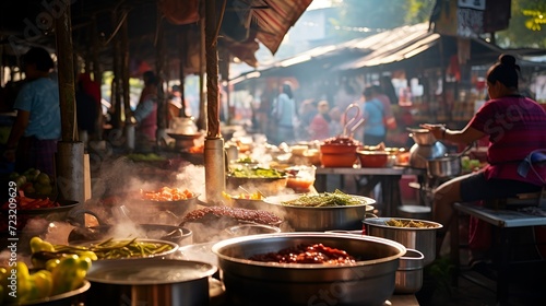 Street Food Market in Action photo