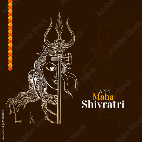 Happy Maha Shivratri traditional Indian festival celebration background
