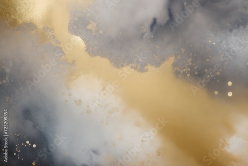 Abstract watercolor background texture with gold.