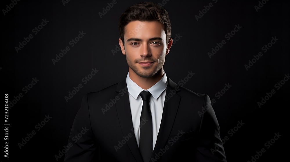 Corporate Confidence: Suave Businessman in Black Suit Corporate Confidence: Suave Businessman in Black Suit