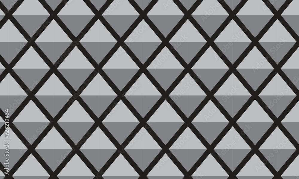 abstract repeatable seamless grey rhombus pattern on dark.
