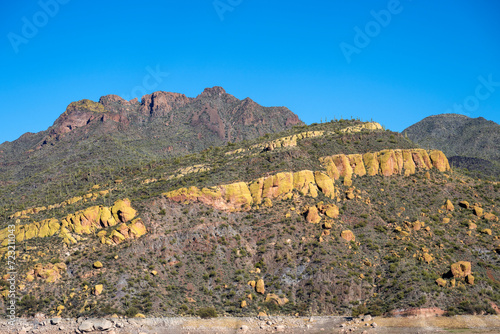 The Bartlett reservoir mountains in the Tonto National forest