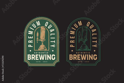 beer tap and pub logo design for bar and brewing company label, sign, symbol or brand identity
