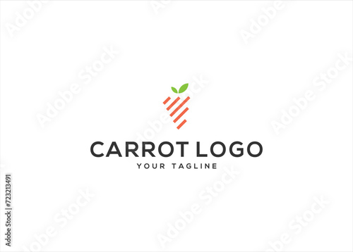 Carrot Logo. Carrot Digital Logo Design Vector Template