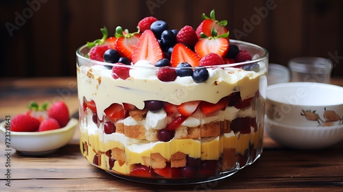 Traditional English Trifle in Layers photo