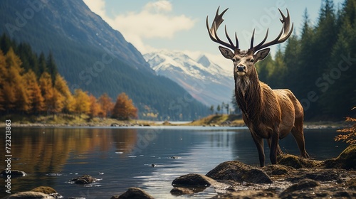 Red Deer. Deer males are characterized by their loud trumpeting during heat. © dheograft